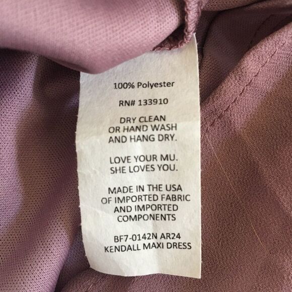 Show Me Your MuMu Kendall Floor Length Maxi Dress Antique Rose Chiffon Sz Small - Picture 6 of 8